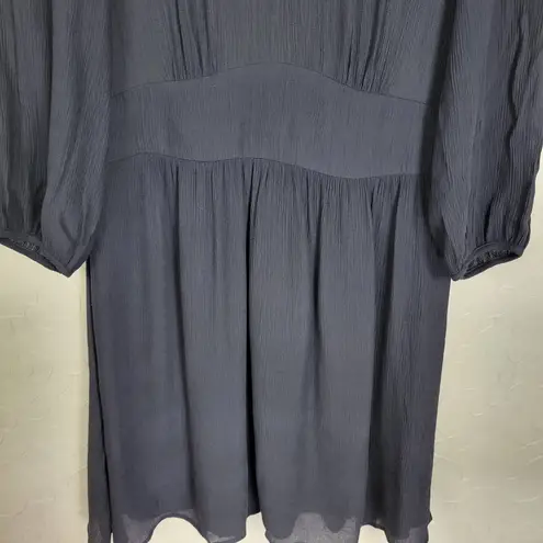 The Korner Womens Dress Size L Navy Beaded 3/4 Sleeve Sheer Back A