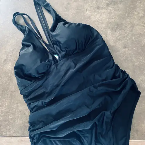 You Dian Women's Swimsuits One Piece Tummy Control Front Cross Backless Swimsuit