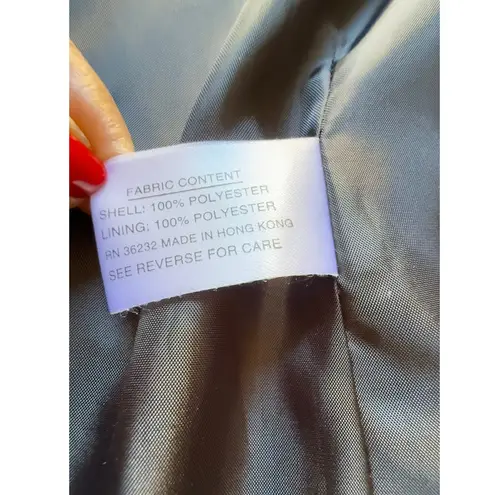 Gallery Vintage Black Brown Tan Trench Coat Medium Classic Long Overcoat Fall