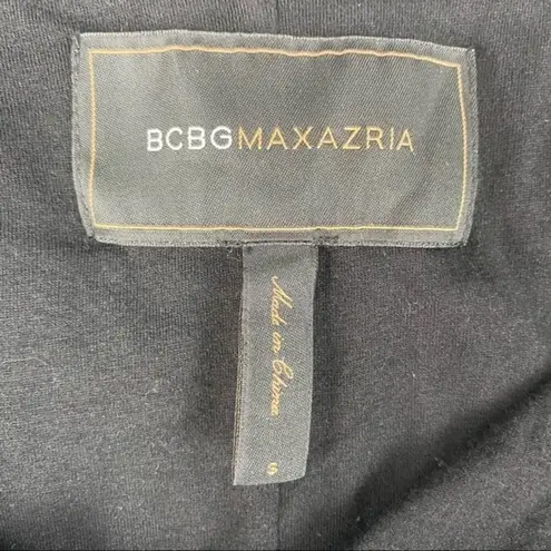 BCBG Max Azria Black Zip Up Scarve Athleisure Jacket S Small