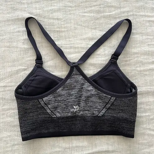 All In Motion NWOT  Black Gray Padded Racerback Sports Bra M