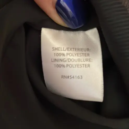 Andrew Marc Black & Blue Sleeveless Sheer Zip Back Elastic Waist Mini Dress S