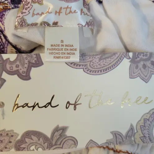 NWT Band of the Free Paisley Maxi Dress Tier Summer Vacation Resort Cruise Sz S Purple