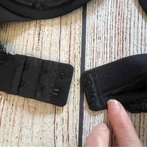 Maidenform Y2K Black Chantilly Underwire Balconette Lace Bra Womens Size 40C