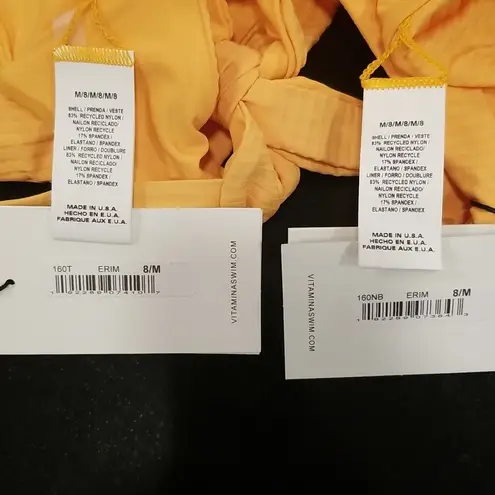 Vitamin A ππ Bikini Kaya Bralette Top + Midori Bottom Iced Mango Ecorib NWT