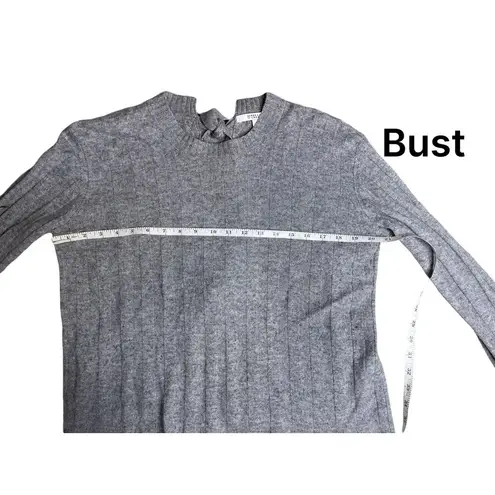 Derek Lam 10 Crosby Sweater Open Tie Back Bow Gray Ribbed Size small EUC