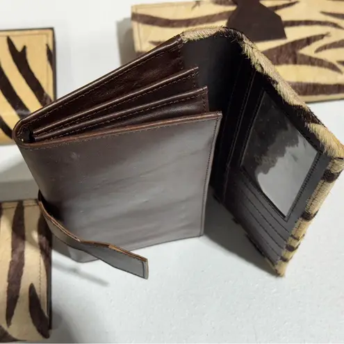 Lot Of 4 Real Handmade Animal Print Fur Leather Loop Closure Wallet/Hand Clutch