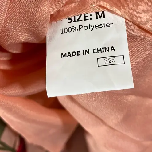 Blencot Women’s M light pink, maroon, red floral bishop long sleeve maxi dress Size M