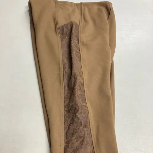 Lysse Women’s Faux Suede High Waist Skinny Leggings Pants Tan Size Small