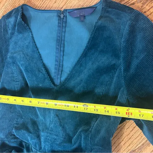 Rachel Rachel Roy | Dark Peacock Corduroy Velvet belted Jumpsuit Size 12 Green