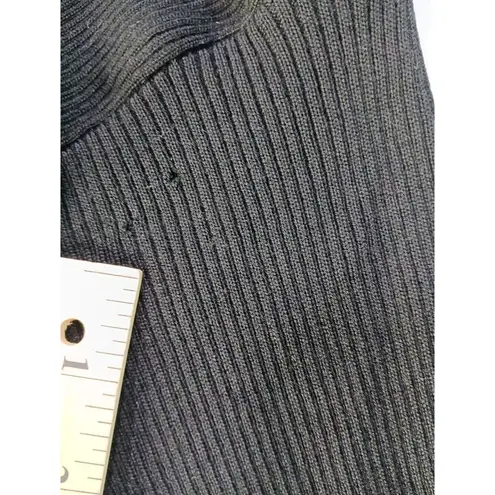 Saint Laurent Vintage Lambswool Roll Tab Turtle Neck Black Sweater sz 40