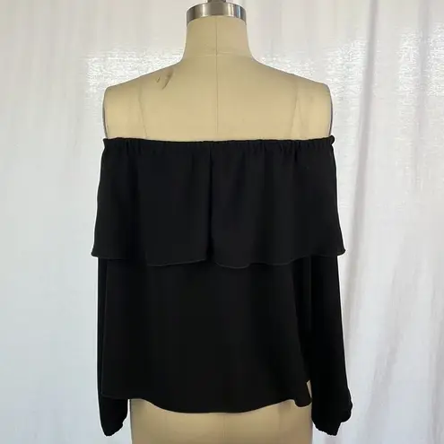 Wilfred  Aritzia Off The Shoulder Ruffle Blouse in Black