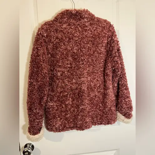 Original Weatherproof Vintage Cozy Women’s Sherpa Fleece Zip Pullover Jacket S White