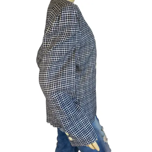 VINTAGE 1990'S KASPER ASL BLUE & WHITE BLAZER W/DETACHABLE DICKIE (12)