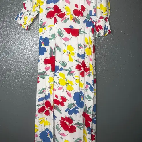 Share Rixo x Target Floral Puff Sleeve Midi Dress Size 2 Yellow