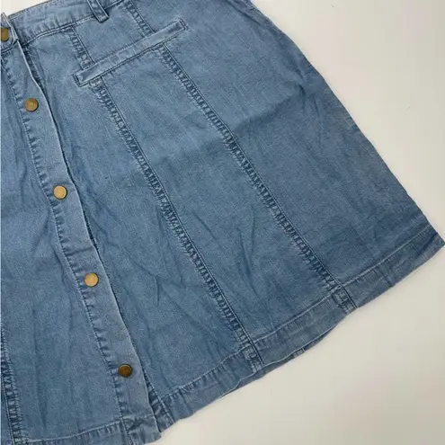 Sugar Lips  Skirt Denim Button Up Mini Soft Casual Comfy Summer Chambray SZ Large