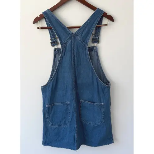 Original TY Wear Denim Jean Overall Dress Mini Frayed Hem Women's Size M Blue