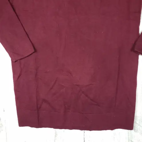 Vimmia NWT Shavasana Burgundy Open Back V-Neck Sweater Women's Size Medium