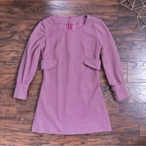 vintage • 1960s mod mini dress micro burgundy maroon poly knit gogo 60s 70s Size XS