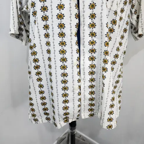 US Expedition Sunflower Print Button Down Shirt Gold