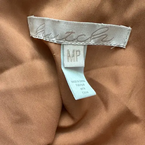 Hutch V Neck Sleeveless Full Wrap Dress Taupe Florals Size Medium Petite