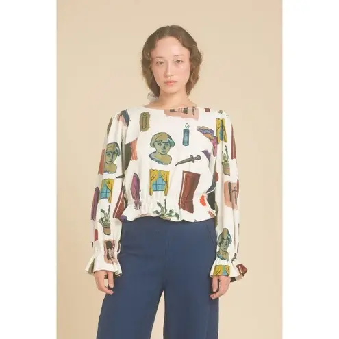 Samantha Pleet Cloud Shirt in Dreaming Print Size L