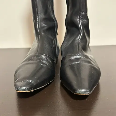 Trussardi Italy equestrian riding black leather boot Size 6