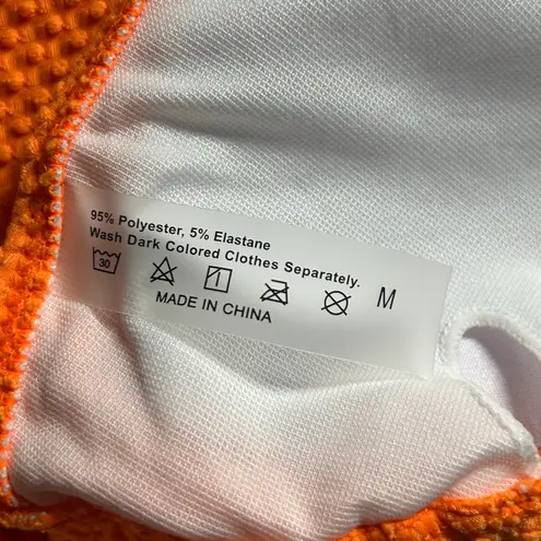 Women's Maternity Three Piece Bikini Coverup Textured Swimsuit M Medium NWOT Orange