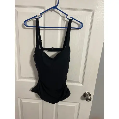 Athleta  SQUARE NECK BRA CUP TANKINI SWIM TOP Size 38D/DD Black New With Tag