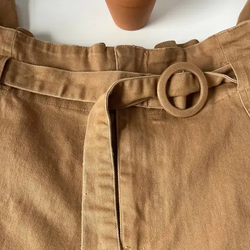 Skies Are Blue Paperbag Waist Womens Pants Size 1X British Tan Belt Crop 172929