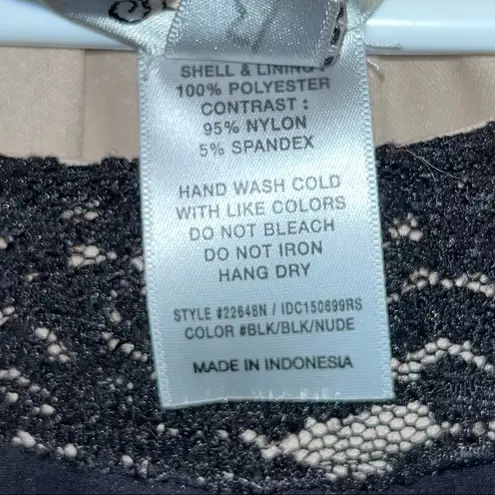 Sweet Storm Black Nude Mesh Lace Cutout Short A-Line Mini Dress Juniors Medium