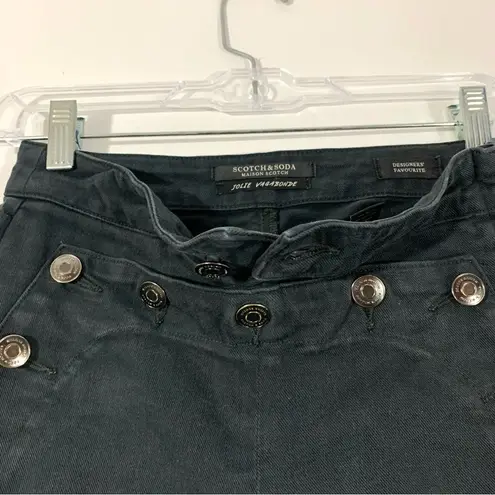 Scotch & Soda Maison Scotch Jolie Vagabonde Button Detail Black Jeans