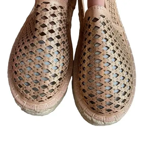 Catherine Malandrino Size 6 Melchior Espadrille Slip On Loafers Rose Gold NWT