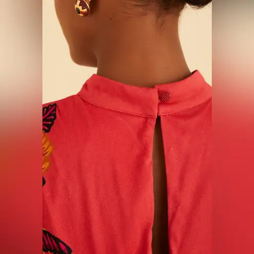 Farm Rio Blush Living Bloom High Neck Maxi Dress, Size X-Small, $265