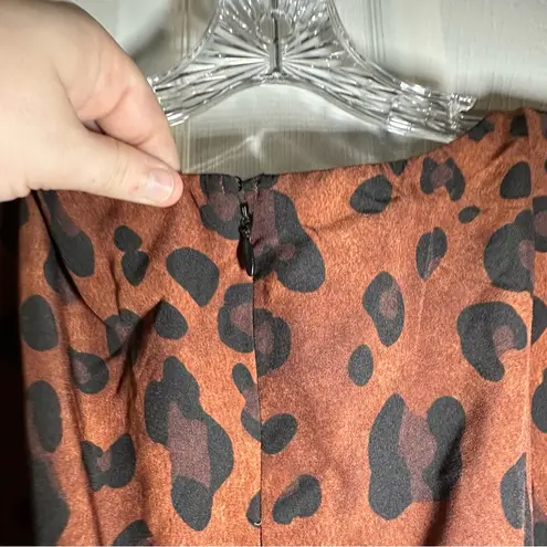 Zapelle Brown/Black Animal Print Short Sleeve Aline Midi Dress size 1X