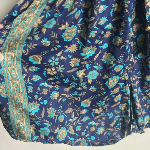 Evereve RAGA Floral Sapphire Blueprint Romper Size XS NWT