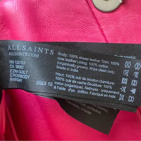 ALL SAINTS Ezra Quilt Crossbody in Hot Pink