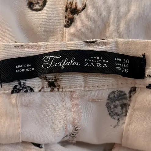ZARA  Trafaluc Blush Pink Owl Pants Size 4 Cotton‎ Blend