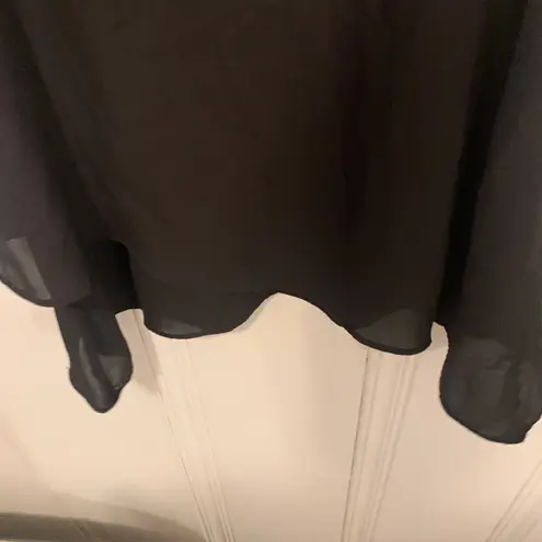 BCX Black Ruffle Layer Hem Chiffon Sleeveless Top thumbnail 3