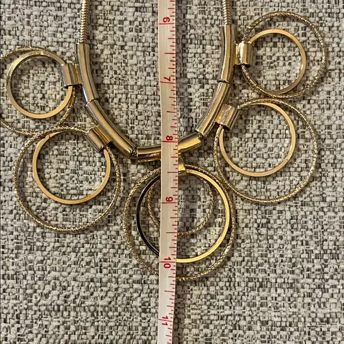 Thalia Sodi Gold Tone Circles Statement Necklace Snake Chain