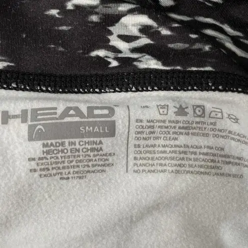 Head Pattern Leggings Size Small Black White