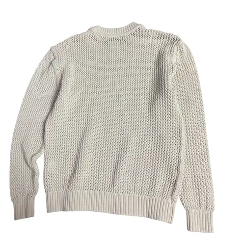 TNA ARITZIA Cream Chrochet Knit Crewneck Long Sleeve Sweater XS