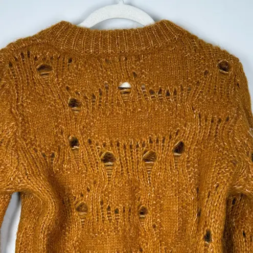 H&M  Knit Sweater | Wool Alpaca Blend Distressed Design Fuzzy Unique Sz M - Image 8