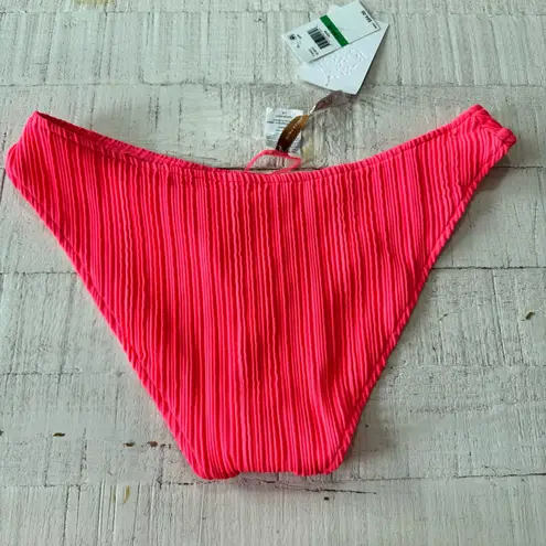 Becca Textured Ribbed Bikini Bottoms NWT size Large Hot Pink Swimsuit