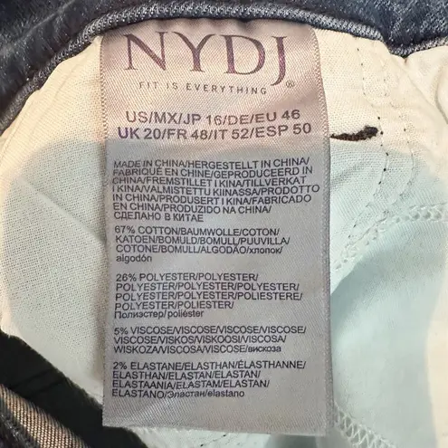 NYDJ Ava Daring Ankle Flare Fray Hem Jeans Size 16 Foundry