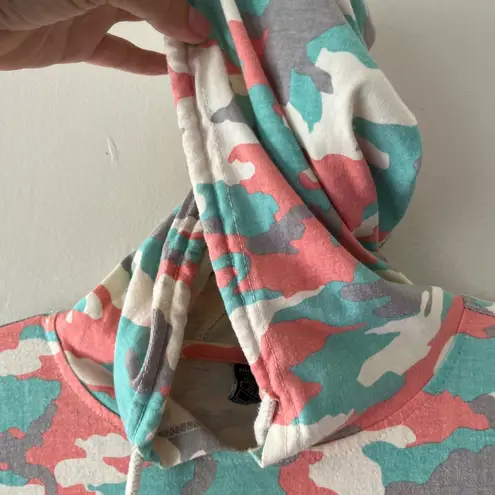 Bleecker n Mercer Sz L Cover Up Midi Dress Camo Pullover Hoodie Kangaroo Pocket Pink Size L