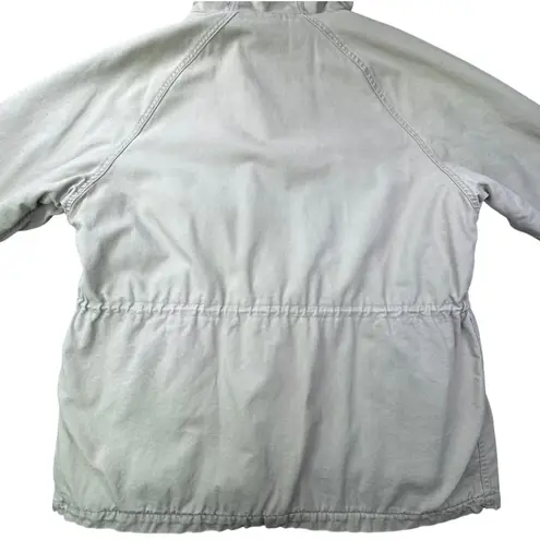 Woolrich Vintage Wool Blanket Lined Hooded Jacket Beige Plaid Lined Womens XL