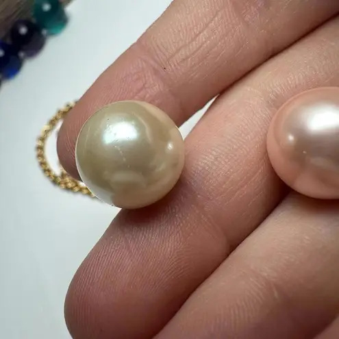 Joan Rivers Caged Egg Pendant 7 Interchangeable Colors Gold Tone Chain Necklace