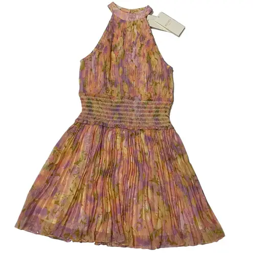 NWT Rococo Sand Faye Floral Pleated Mini Fit & Flare Dress