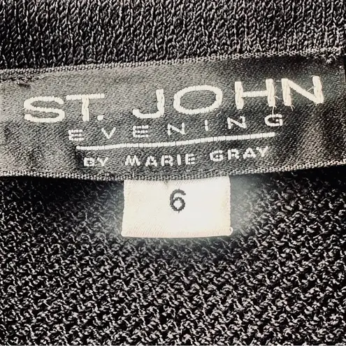 St. John Evening by Marie Gray Black Blazer with aurora rhinestone trim Size 6